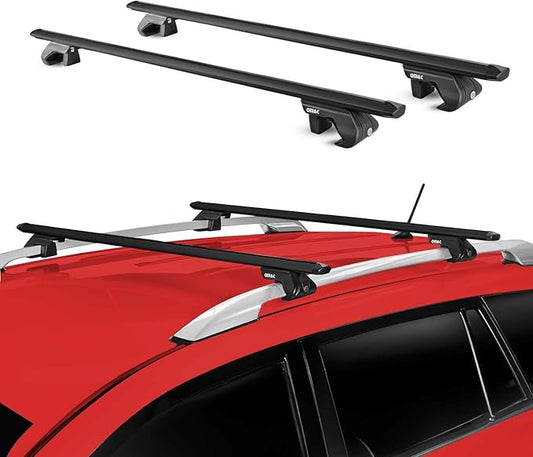 OMAC Roof Rack Cross Bars for Ford Escape 2008-2019 Lockable 198Lbs Aluminium Black 2Pcs fits Cargo Carriers Kayak Canoe Bike Snowboard
