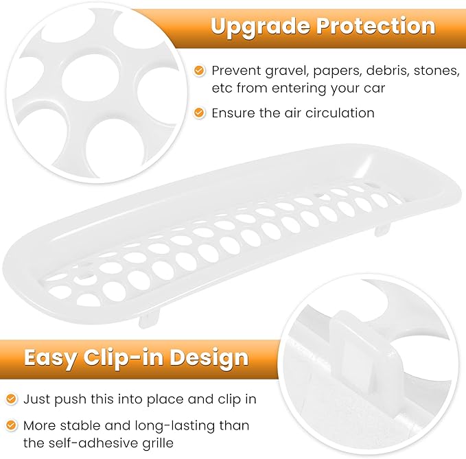 7PCS Front Grill Mesh Inserts for Jeep Wrangler JK JKU Unlimited 2007 2008 2009 2010 2011 2012 2013 2014 2015 2016 2017 2018 Grille Guard Cover Trim Clip-in Exterior Accessories (Matte White)