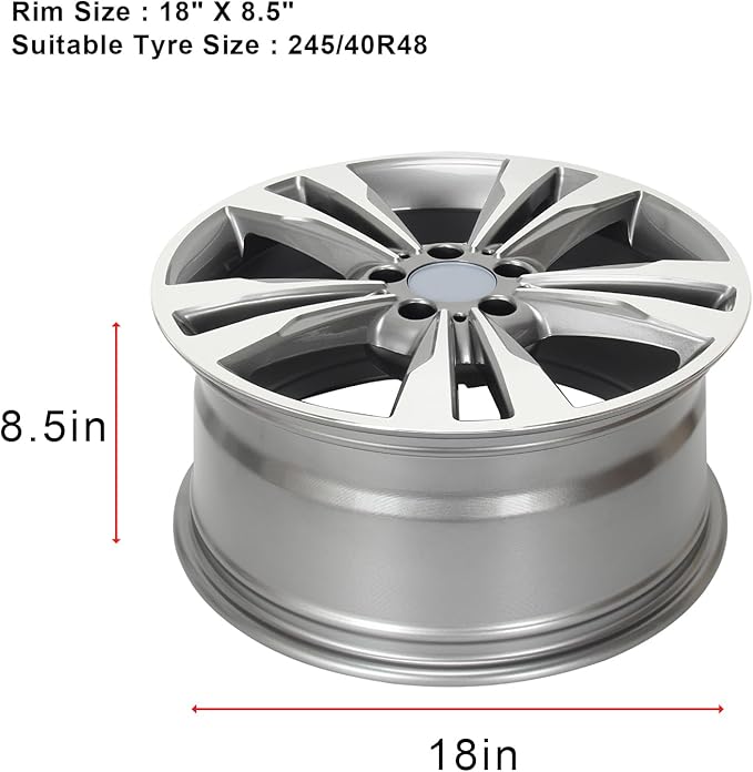 New 18" x 8.5" Rear Aluminum Alloy Replacement for OE Wheel Rim Compatible with C300 C350 2015-2018, 85371, Fits for Rear Wheel Only
