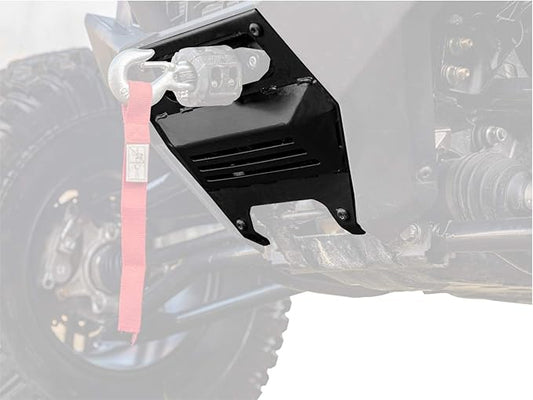 SuperATV 4500 lb Black Ops Winch with Heavy Duty Winch Mounting Plate for 2020+ Polaris RZR PRO XP/RZR PRO XP4 | Complete Winch & Winch Mount Kit ready for install