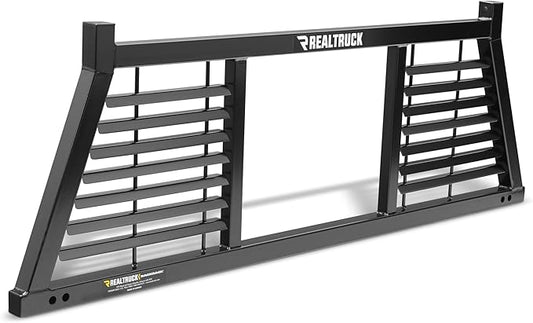 RealTruck BACKRACK Half Louvered Rack Frame Only | Black, No Drill | 147LV | Fits 1999-2025 Ford F-250/F-350/F-450; 2017-2025 Ford F-550