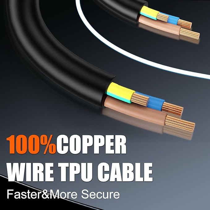 Level 1 and Level 2 EV Charger, 16 Amp 110-240V Portable SAE J1772 Electric Car Charger, Adjustable Current 8A-16A and Time Setting,17FT Level 2 EV Charger Cable NEMA 6-20 Plug (Tesla Require Adapter)