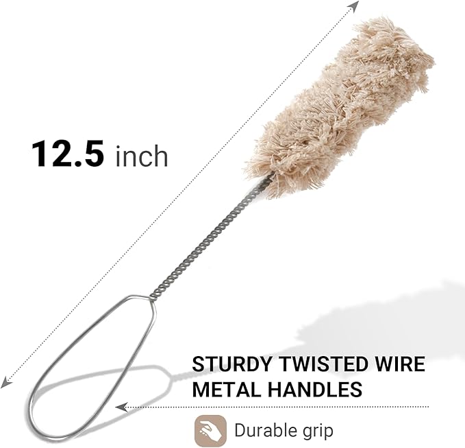 Extra Long Handle Tire Lubricant Brush Applicator Swab Set (Pack of 4), 12.5 Inch Long, Come with Tread Depth Gauge | Universal Fit for Most Common Lube Buckets