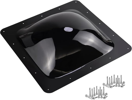 XMK RV Skylight Replacement,18" x 18" Outer Dome Fit 14" x 14" Openings, RV Skylight Cover Shower Roof Dome for Camper Trailer Fifth Wheel Truck, Impact Resistant, UV Block, Black