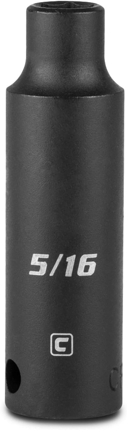 Capri Tools Deep Impact Socket, 3/8-Inch Drive, 6-Point, SAE (5/16-Inch)
