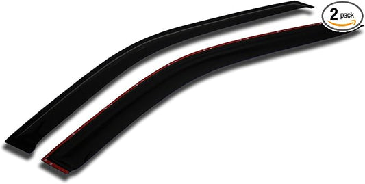 Outside Mount Car Window Rain Guards Compatible with Honda Civic Coupe 1988-1991 | Tape-On | Rain Shields Window Visor Window Deflectors | Dark Smoke, 2 Pcs Set, WV2M-216