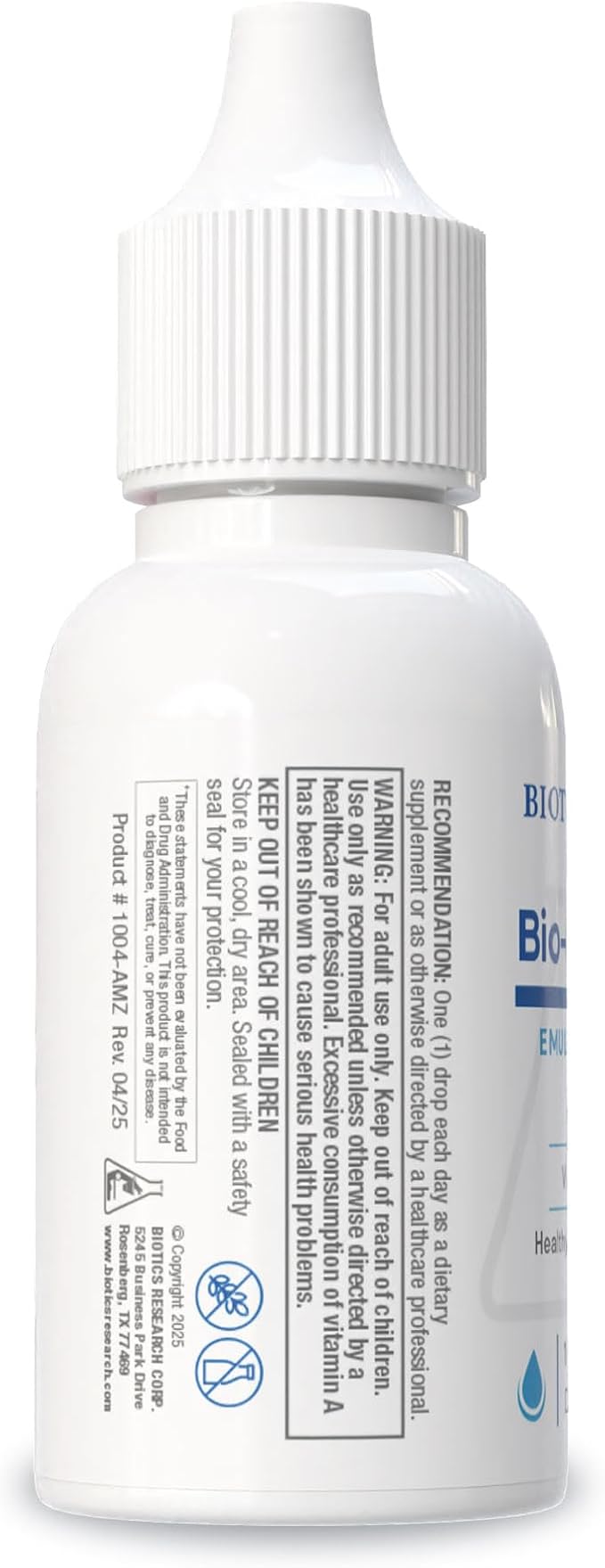 Biotics Research Bio Ae Mulsion IU Emulsified Vitamin A for Greater Uptake & Utilization, Concentrated Form, Promotes Immune Response, Aids in Visual Acuity, Supports Cardiovascular 1 Fluid Ounces