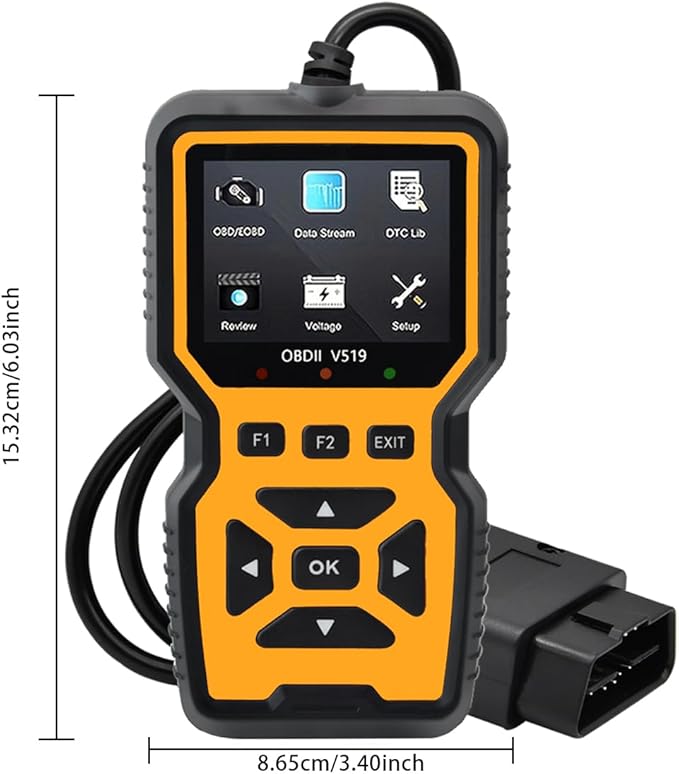 OBD2 Scanner Diagnostic Tool - Check Engine Light Code Reader, Reset Function, Data Stream, I/M Readiness, Full Features, Modes 6 & 8, for All 1996+ Vehicles, Automotriz Scanner