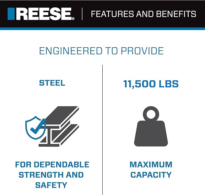 Reese 49913 Integrated Sway Control Weight Distribution Kit For Trailer , 11,500 lbs. Capacity, Shank Included.