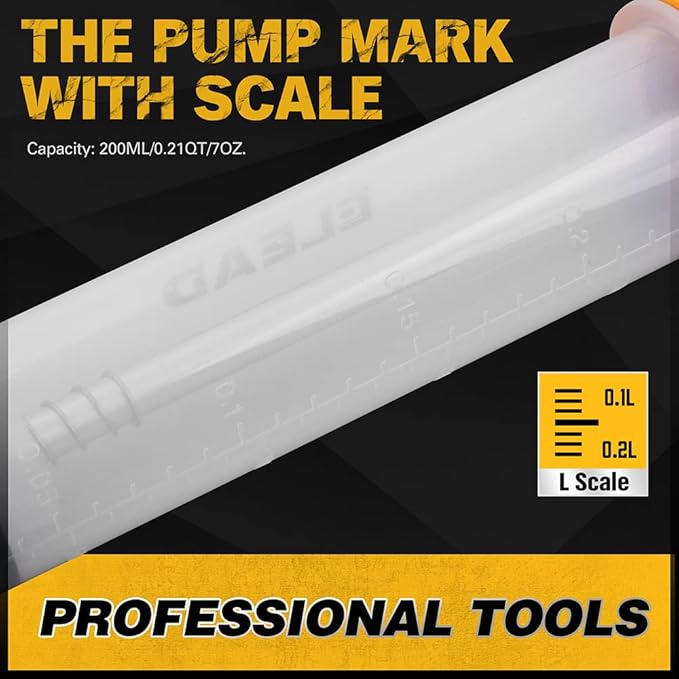 ELEAD 200CC Siphon Pump, Oil Extractor Pump, Oil Pump, Transfer Pump, Fluid Extractor, Fluid Syringe Extractor, Car Vacuum Fuel Transfer, Siphon Pump for Gasoline Hand Cleaner for auto Mechanics