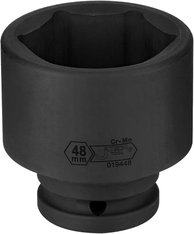 Jetech 3/4 Inch Drive 48mm Standard Impact Socket, Made with Chrome Molybdenum Alloy Steel, Heat Treated, 6-Point Design, Metric