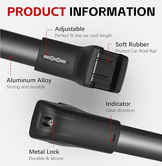 Lockable Roof Rack Crossbars Compatible with 2018-2026 Volkswagen Tiguan, 2022-2026 VW Taos & 2024-2026 Subaru Crosstrek Wilderness, 300lbs Capacity Aluminum