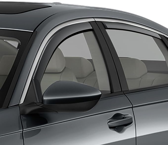 ACLONG in-Channel Rain Guards Compatible with Honda Accord 2018 2019 2020 2021 2022 2023, Black Window Deflectors Window Visor Side Shatterproof Sun Visor, 4-Pieces Set