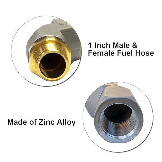 1 Inch NPT Fuel Hose Swivel 360 Rotating Connector for Fuel Nozzle Multi Plane Fuel Plane Swivel