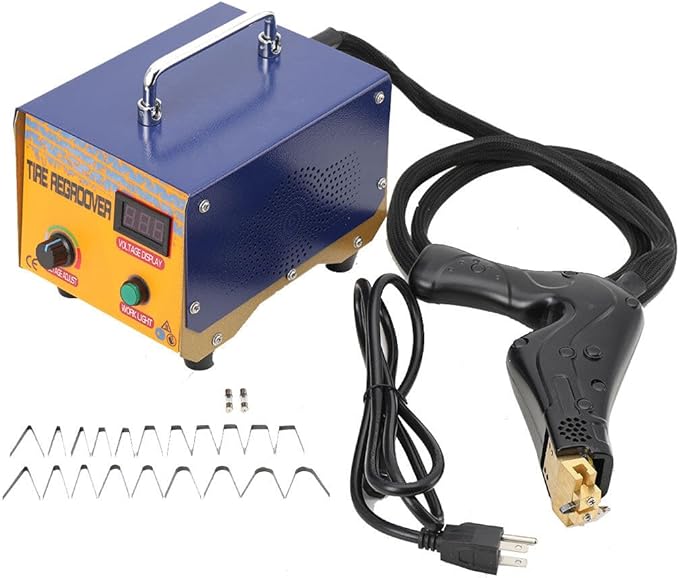 1000W Tire Groover Machine, 110V Rubber Tire Regroover Machine Tire Grooving Tool Iron Tire Groover Cutter with 20 pcs Blades Tire Groover Heated Machine for Rubber and Tires