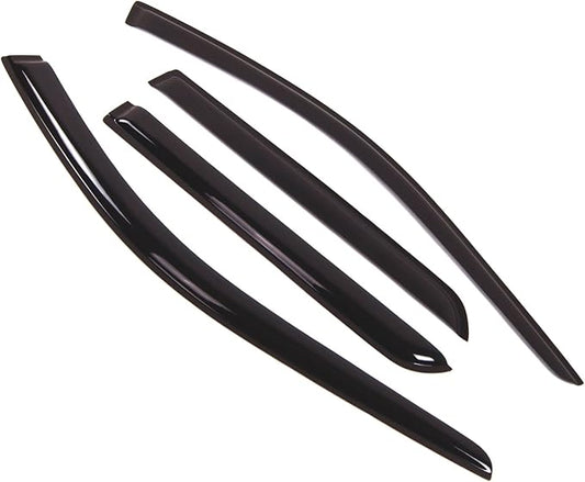 Tuningpros WD2-118B Dark Smoke 4 Pcs Set Window Visor (Outside Mount) Deflector Rain Guard Compatible with 2017-2018 Dodge Durango