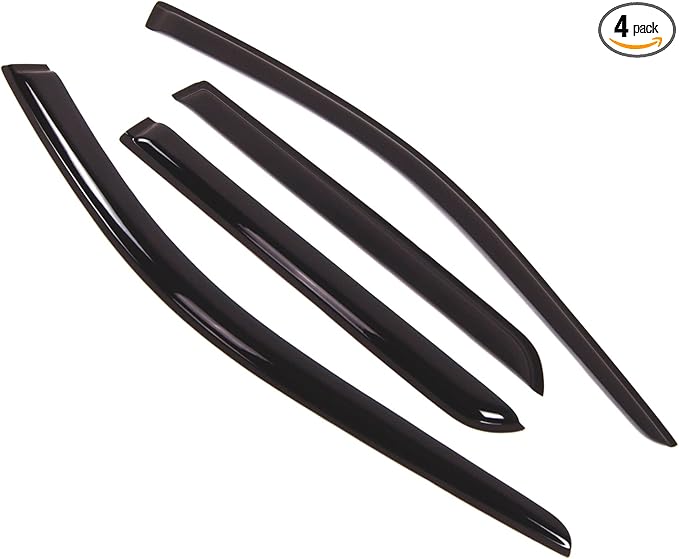 TuningPros Outside Mount Window Vent Visors Rain Guards Compatible with Dodge Durango 2011-2016 | Side Window Wind Deflectors Rain Shields | Smoke Tinted, 4 Pcs Set, DGWV-118