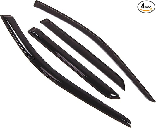 TuningPros Outside Mount Window Vent Visors Rain Guards Compatible with Dodge Durango 2011-2016 | Side Window Wind Deflectors Rain Shields | Smoke Tinted, 4 Pcs Set, DGWV-118