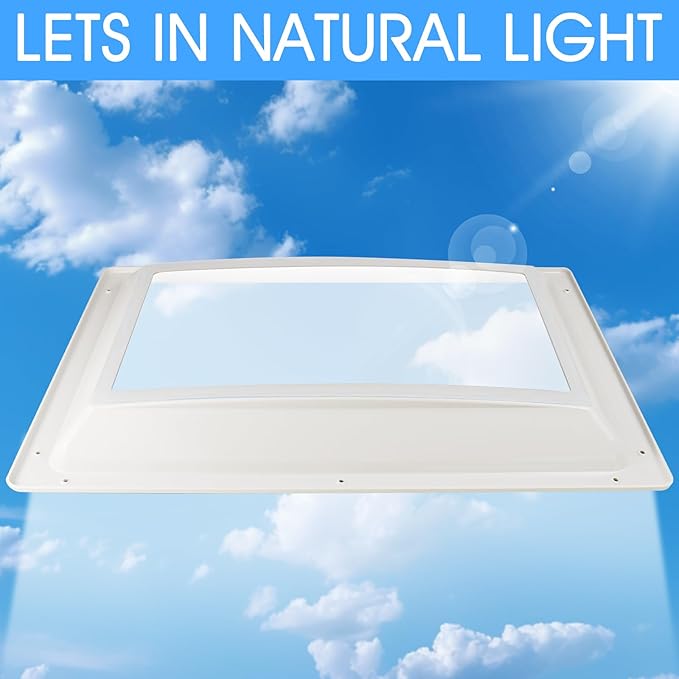 XMK RV Skylight Replacement Inner Dome, 14" x 22" x 2.9" RV Skylight Inner Dome with Clear Window for RV's Campers Food Trucks Shower Roof Opening, Include Screws