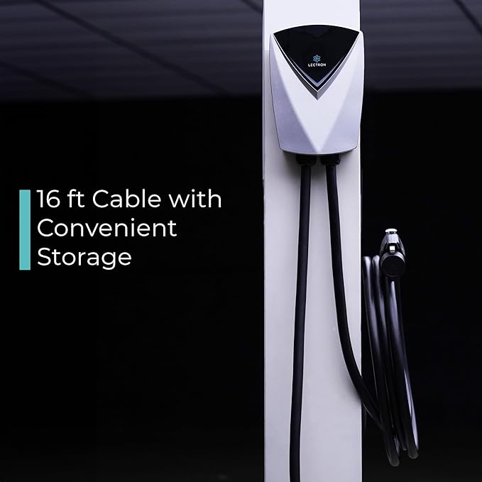 Lectron Electric Vehicle Charging Station (WiFi) 48 Amp with App Control - Powerful Level 2 EV Charger (240V) with NEMA 14-50 Plug/Hardwired - V-Box Pro Compatible with All J1772 Evs