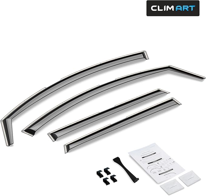 CLIM ART in-Channel Incredibly Durable Rain Guards for Dodge Journey 2009-2020, Original Window Deflectors, Vent Window Visors, Vent Deflector, 4 pcs. - 609097