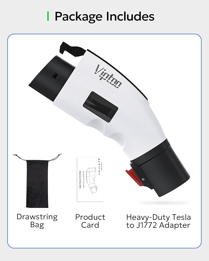 Adapter for Tesla to J1772 Adapter, Compact with Light Indicator, Compatible with Tesla Wall/Mobile/Destination Chargers, Converts Tesla to J1772 for Non-Tesla EVs (for J1772 EVs Only)