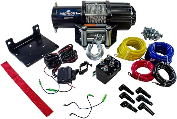 VIPER Midnight 4500lb ATV/UTV Waterproof Wireless Winch with 50 Feet of Steel Cable. Designed by Motoalliance® - a USA Powersports Company with 20+ Years of Offroad Experience.