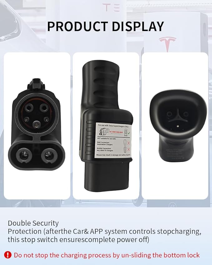 NACS to CCS Adapter, Tesla Supercharger Adapter [Max 500A, 1000V] fit for Rivian,Ford,Mustang,GM EVs,Volvo,Polestar,fit for Tesla V1/V2/V3/V4 DC