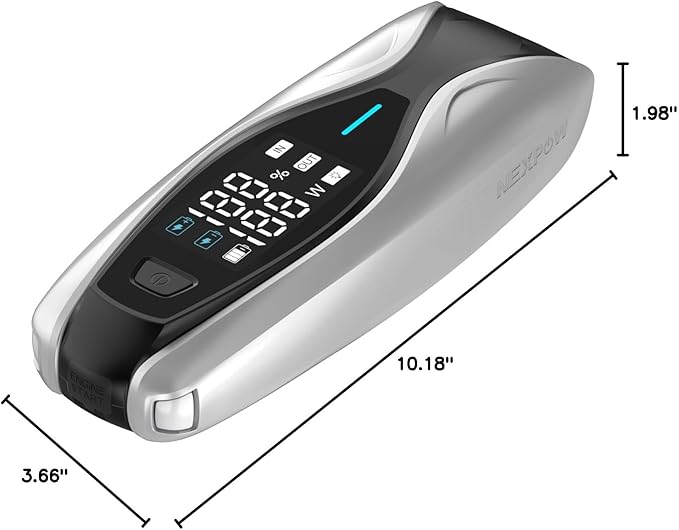 NEXPOW X7 3000A Jump Starter with PD 60W Dual-Way Faster Charging, Car Battery Jump Starter for 12L Gas/10L Diesel Engines, 12V Portable Jump Start Battery Pack with 3.2″ HD Display, IP63 Waterproof