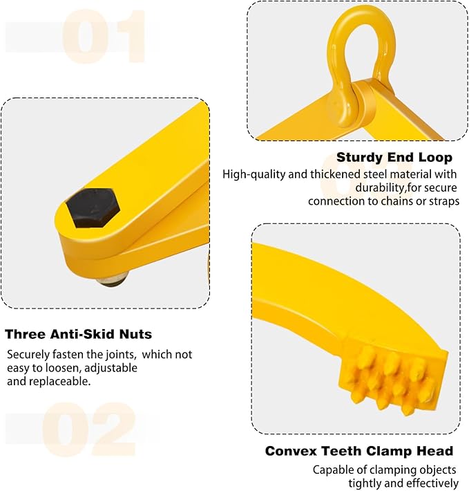 Pallet Puller,3T/6600 LBS Capacity Pallet Jack Puller,Heavy Duty Single Scissor Clamp for Forklift Chain,Pulling Pallets,6.7 Inch Jaw Opening