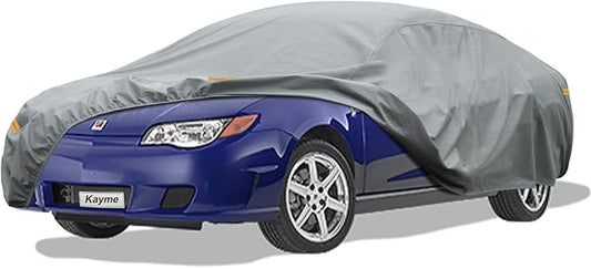 Kayme Heavy Duty Car Cover Custom Fit Saturn Ion (2002-2007) Waterproof All Weather for Automobiles, Full Exterior Covers Sun Rain UV Protection.（Deliver About 3-10 Days）