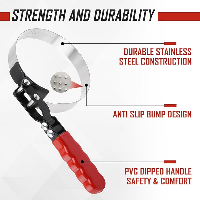 SPARKWHIZ Oil Filter Wrench Set, Oil Filter Removal Tool 2-3/4" - 5-1/4"