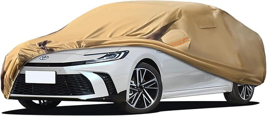 Car Cover Waterproof All Weather Compatible with Automobiles,Outdoor Anti-UV Car Covers Rain Sun Protection with Zipper and Windproof Buckle