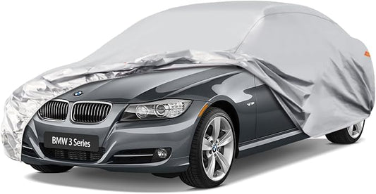 Waterproof Car Cover for BMW 3 Series (2016-2024), 5 Layers Compatible with BMW 3 Series All Weather, Snowproof Windproof Rain Ice Sun UV Protection