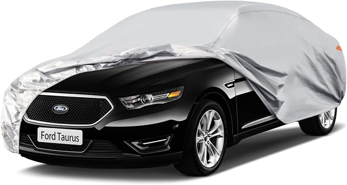 Waterproof Car Cover for Ford Taurus, 5 Layers Compatible with Ford Taurus All Weather, Snowproof Windproof Rain Ice Sun UV Protection