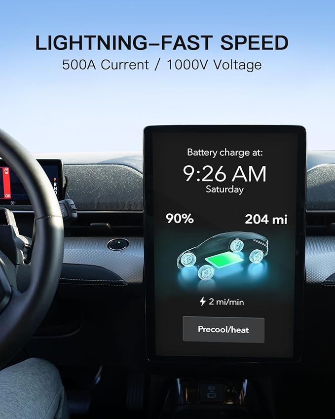 Tesla Supercharger to CCS1 Charger Adapter NACS to CCS1 Adapter, 500A/1000V fit for V3/V4 Tesla Supercharger, Nacs DC Adapter Compatible with Ford, Rivian, GM, Volvo, Polestar, Hyundai CCS1 EVs, Black