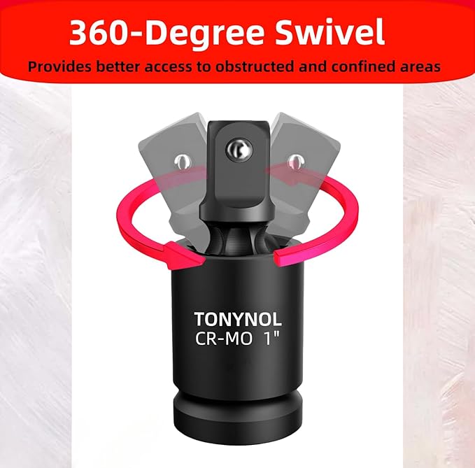 3 Pcs Universal Joint Swivel Socket Adapter Set 1/4",3/8"& 1/2"Drivers,U-Joint Drive CR-MO Impact Grad Wobble Socket Wrench Set。