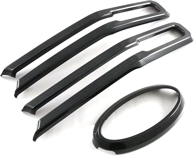 HIGH FLYING for Ford Ranger 2024 2025 Car Exterior Accessories Front Middle Grille Insert Bumper Overlay Carbon Fiber Style ABS 3pcs (Only Fit XLT/XL/XLS)