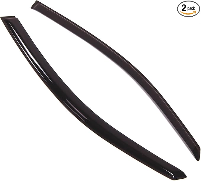 TuningPros Outside Mount Window Vent Visors Rain Guards Compatible with Ford Focus Hatchback 2000-2004 | Side Window Wind Deflectors Rain Shields | Smoke Tinted, 2 Pcs Set, DGWV-176