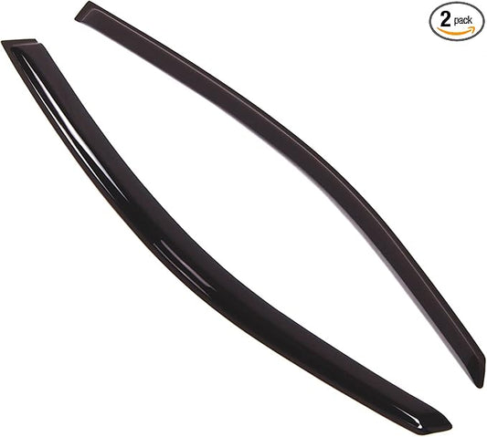 TuningPros Outside Mount Window Vent Visors Rain Guards Compatible with Ford Focus Hatchback 2000-2004 | Side Window Wind Deflectors Rain Shields | Smoke Tinted, 2 Pcs Set, DGWV-176