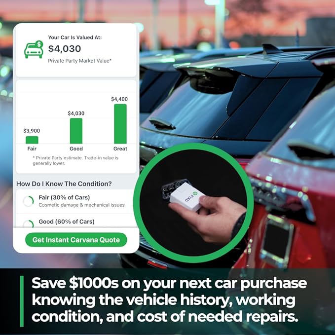 FIXD Bluetooth OBD2 Scanner for Car - Car Code Readers & Scan Tools for iPhone & Android - Wireless OBD2 Auto Diagnostic Tool to Check Engine & Fix All Cars & Vehicles ‘96 or Newer (2 Pack)