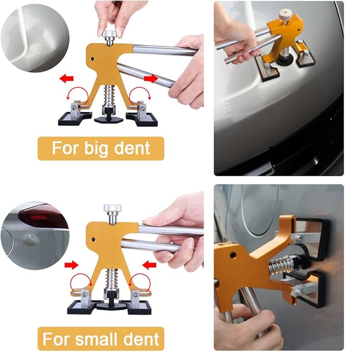 Auto Body Dent Puller Kit, Paintless Dent Repair Tool Adjustable Car Dent Remover Kit with Rubber Hammer and Metal Tap Down Pen for Auto Hail Damage Repair & Other Metal Surface 39PCS