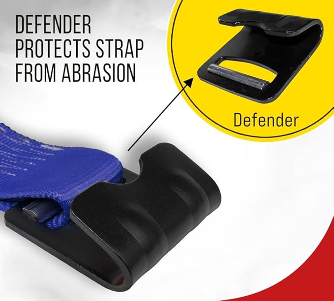 Mytee Products Kinedyne Winch Straps 4" x 30' Blue Heavy Duty Tie Down w/Flat Hooks WLL# 5400 lbs | 4 Inch Cargo Control for Flatbed Truck Utility Trailer (1 Pack)