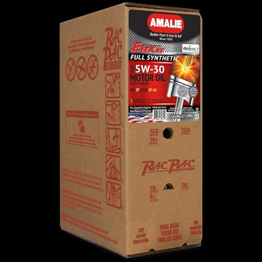 AMALIE Elixir Full Synthetic 5W-30 DEXOS1 Motor Oil (160-75760-21) 6 Gallon RacPac | Made in USA