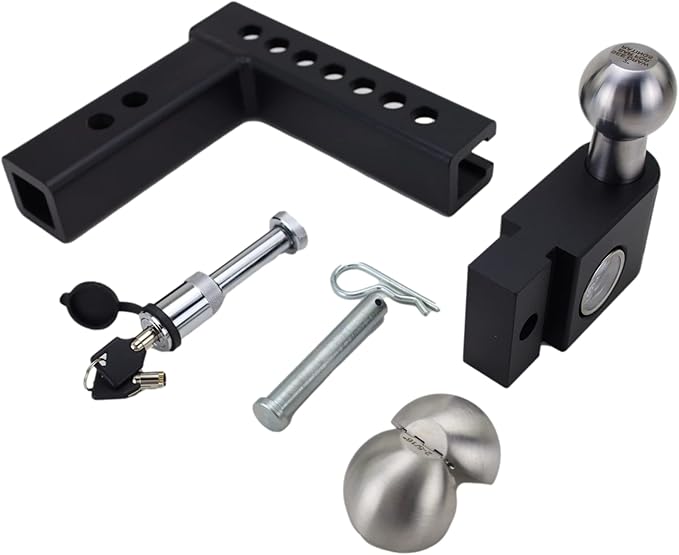 Weigh Safe Aero Hitch - Adjustable Trailer Hitch Ball Mount - 6" Drop Hitch for 2" Receiver - Premium Heavy Duty Steel Trailer Tow Hitch w/Built in Weight Scale for Anti Sway, 12,500 lbs GTW