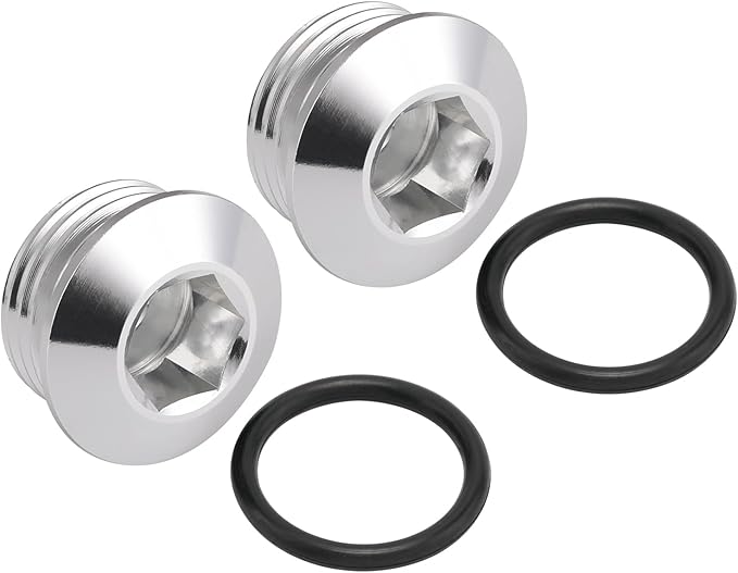 10AN -10 ORB O-ring Seal Boss Socket Port Plug Block Off Fitting Adapter Aluminum Silver, Pack of 2