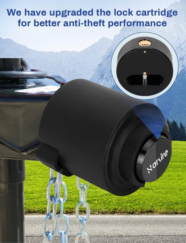 Trailer Lock Fits 2 5/16 Inch Couplers, Heavy Duty Trailer Coupler Lock, Trailer Anti Theft, Upgrade Steel Anti-Theft Structural, Trailer Hitch Locks 2 5/16 for Travel Trailers, Boats, Trucks, RV