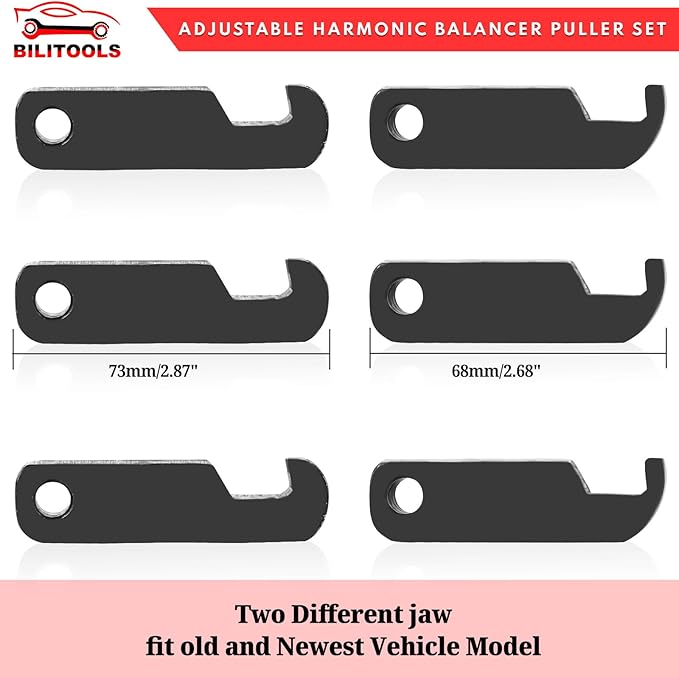 BILITOOLS Harmonic Balancer Puller Set, Upgraded 3-Jaw Pulley Puller with Holding Tool for Removing Harmonic Damper Balancers Compatible with Chevy, GM, Chrysler, Ford etc.