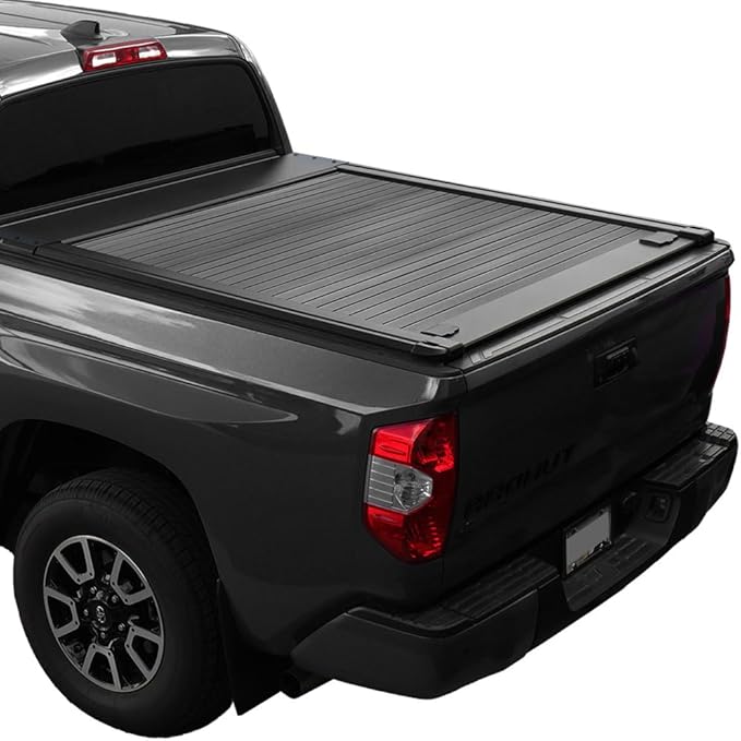 Syneticusa Stealth Black Retractable Hard Tonneau Cover T-Slot Rails Fits 2009-2026 Dodge Ram 1500 5'7" (67.4”) Truck Bed Premium Edition Accessories Waterproof