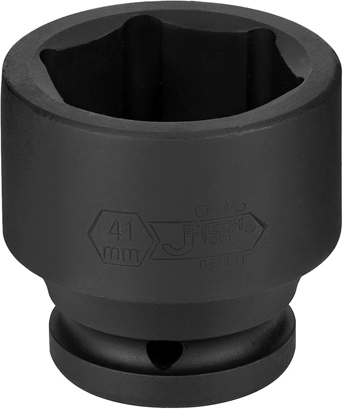 Jetech 3/4 Inch Drive 41mm Standard Impact Socket, Made with Chrome Molybdenum Alloy Steel, Heat Treated, 6-Point Design, Metric